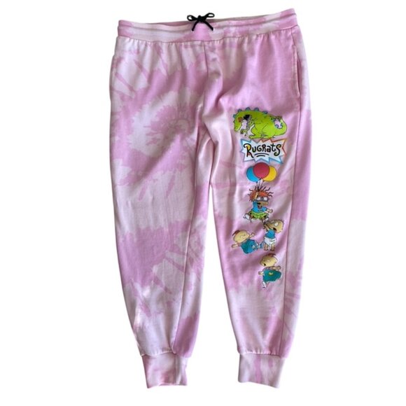 Nickelodon Rugrats Pink Tie Dye Sweat Pant Joggers - XXL - Picture 1 of 7